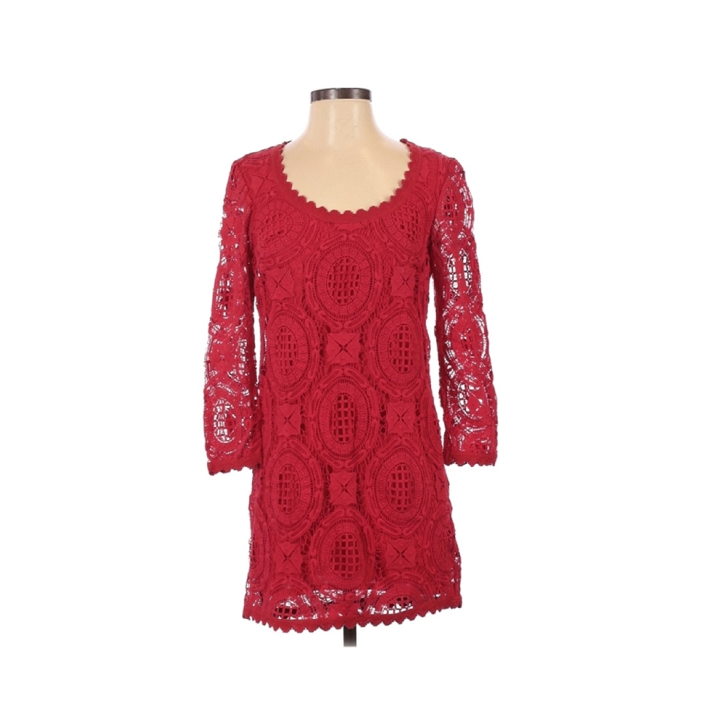 ❌SOLD❌ French Connection Red Long Sleeve Dress Size 0